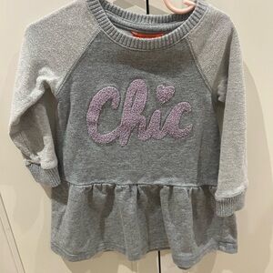 Joe Fresh Gray and Lavender Kids Sweater Dress 2t